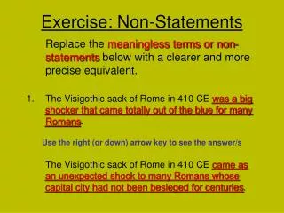 Exercise: Non-Statements