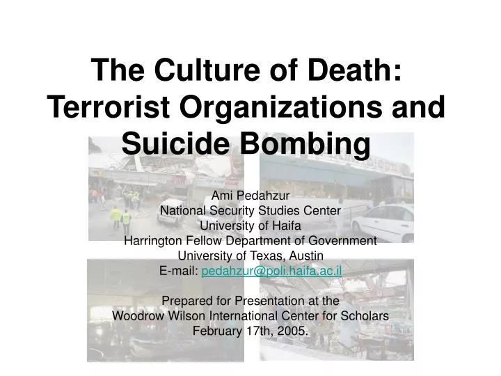 the culture of death terrorist organizations and suicide bombing