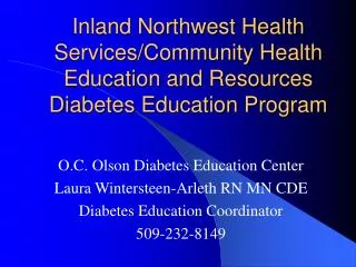Inland Northwest Health Services/Community Health Education and Resources Diabetes Education Program