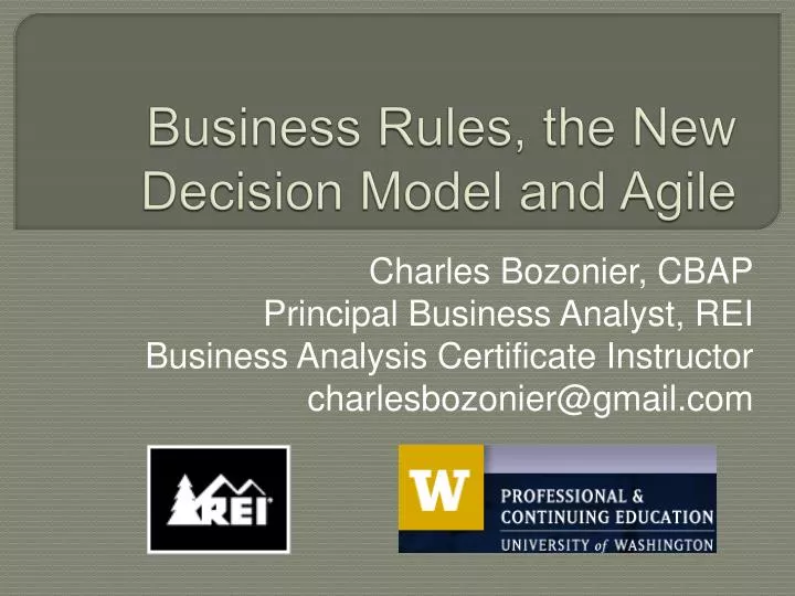 business rules the new decision model and agile