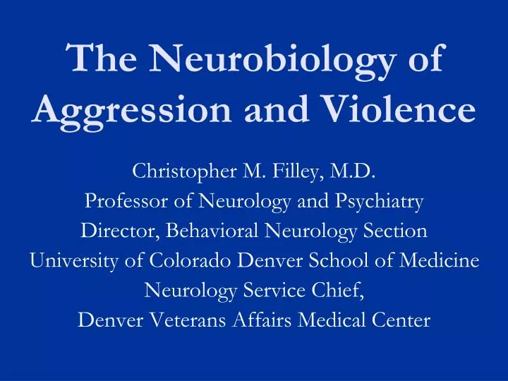 the neurobiology of aggression and violence