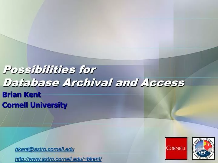 possibilities for database archival and access