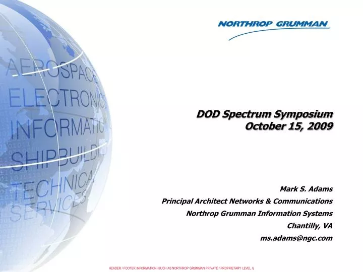 dod spectrum symposium october 15 2009