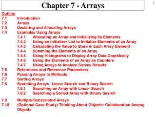 Chapter 7 - Arrays