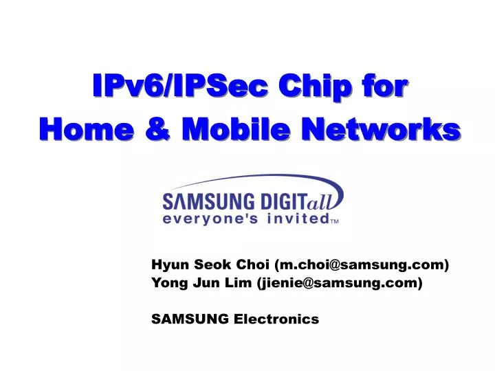ipv6 ipsec chip for home mobile networks