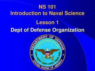 Lesson 1 Dept of Defense Organization