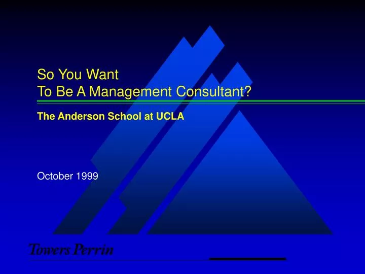 so you want to be a management consultant
