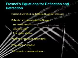 Fresnel's Equations for Reflection and Refraction