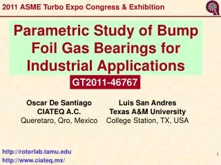 Parametric Study of Bump Foil Gas Bearings for Industrial Applications