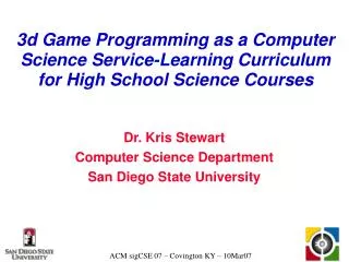 3d Game Programming as a Computer Science Service-Learning Curriculum for High School Science Courses