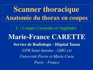 scanner thoracique anatomie du thorax en coupes