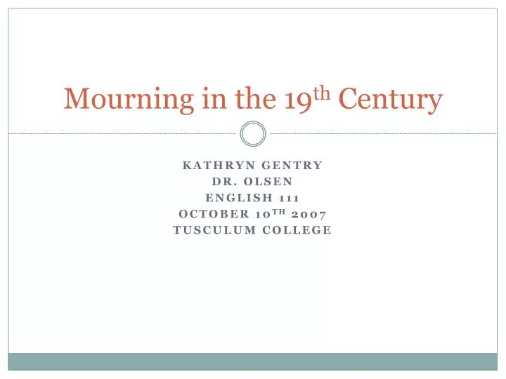 mourning in the 19 th century
