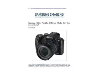 samsung nx11 provides different modes for your convenience!
