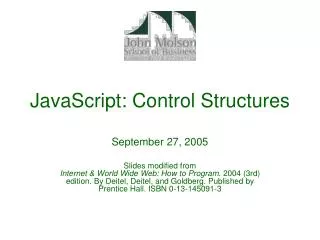 JavaScript: Control Structures