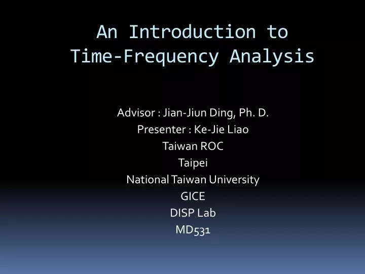 an introduction to time frequency analysis