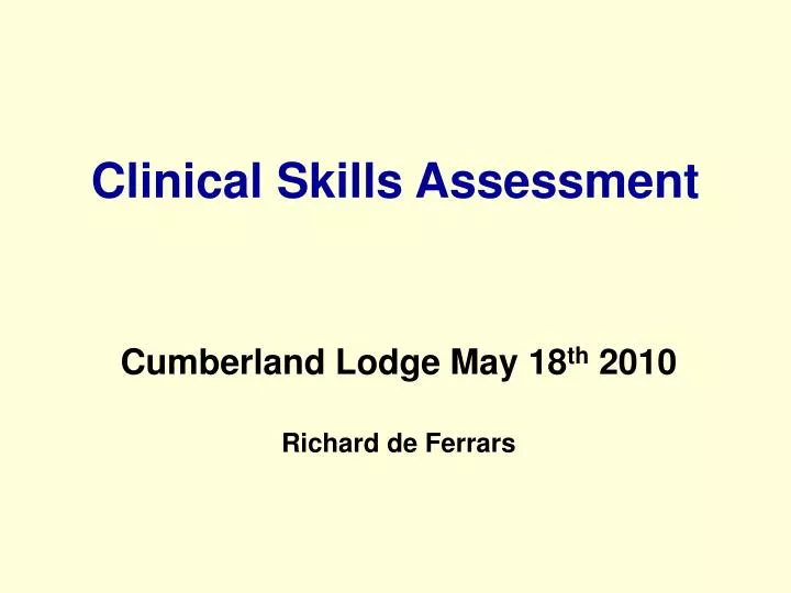 clinical skills assessment
