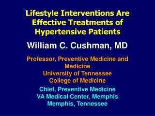 Lifestyle Interventions Are Effective Treatments of Hypertensive Patients