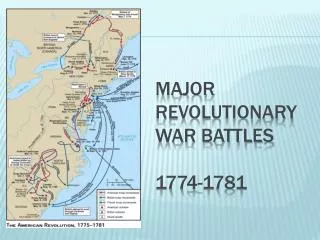 MAJOR REVOLUTIONARY WAR BATTLES 1774-1781