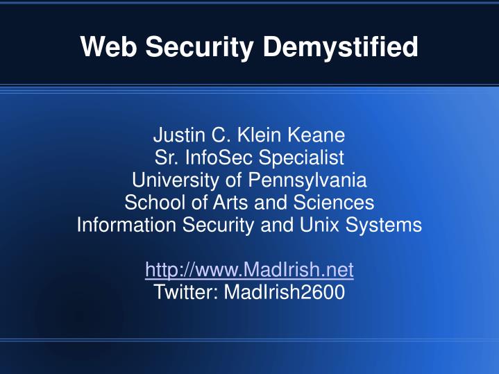 web security demystified