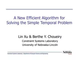 A New Efficient Algorithm for Solving the Simple Temporal Problem