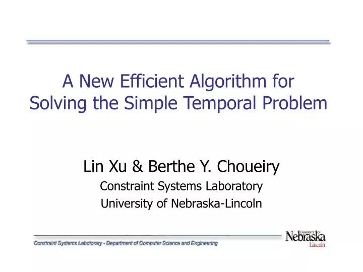 a new efficient algorithm for solving the simple temporal problem