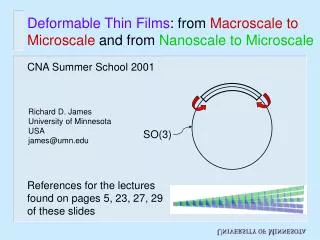 Deformable Thin Films : from Macroscale to Microscale and from Nanoscale to Microscale