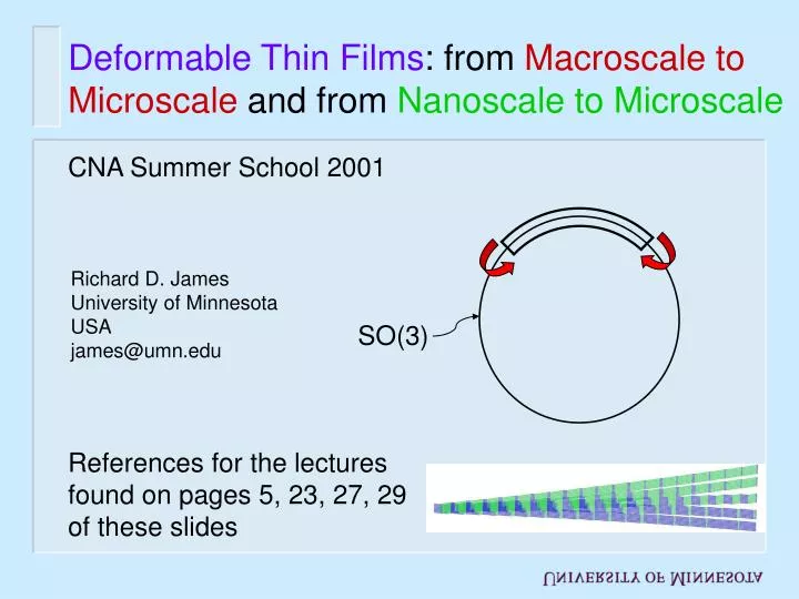 deformable thin films from macroscale to microscale and from nanoscale to microscale