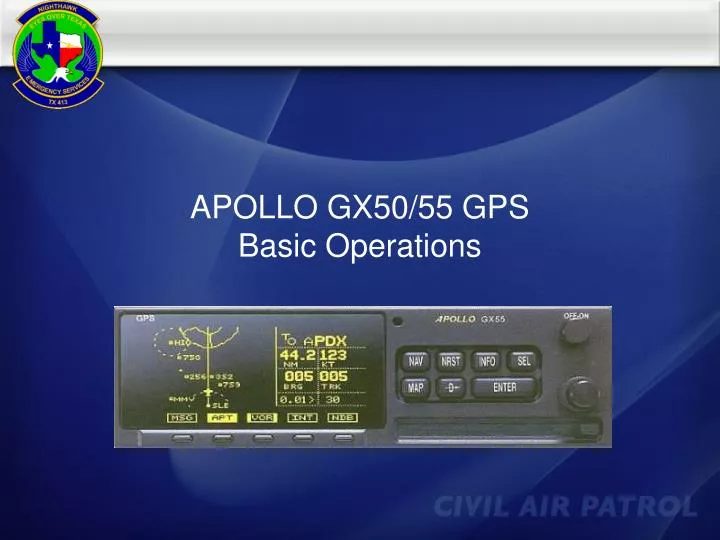 apollo gx50 55 gps basic operations