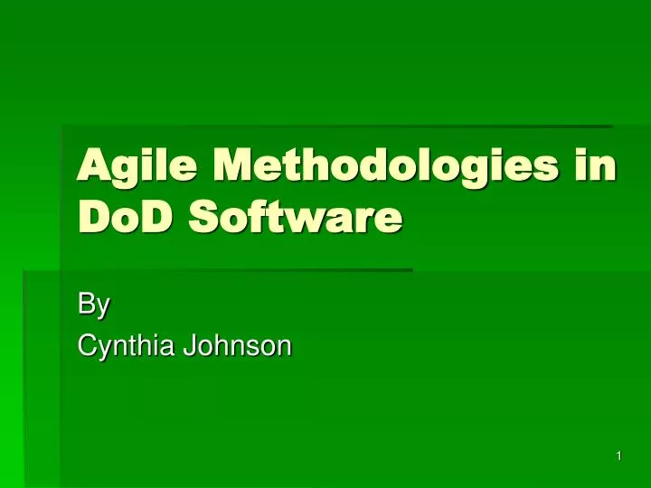 agile methodologies in dod software