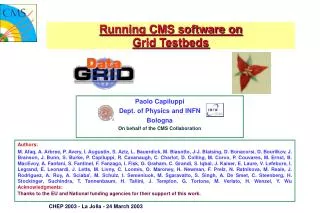 Running CMS software on Grid Testbeds