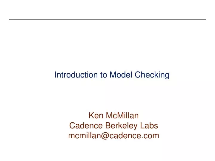 introduction to model checking