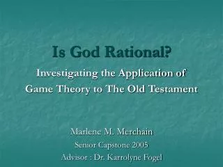 Is God Rational?