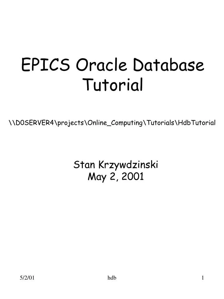 epics oracle database tutorial