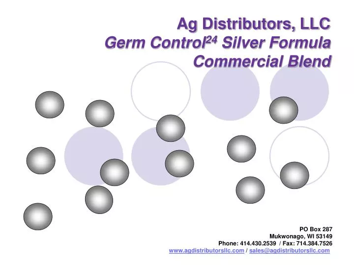 ag distributors llc germ control 24 silver formula commercial blend