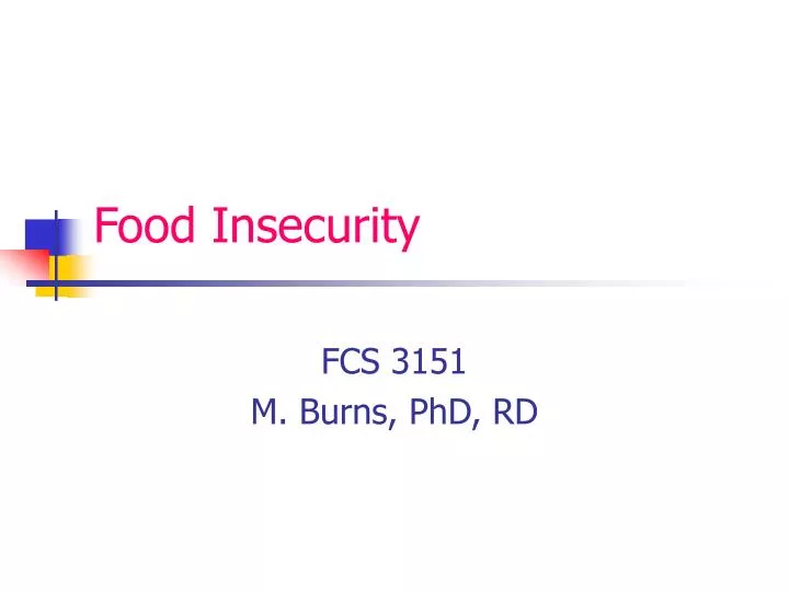 food insecurity