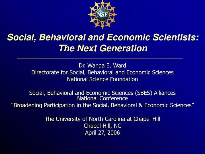 social behavioral and economic scientists the next generation