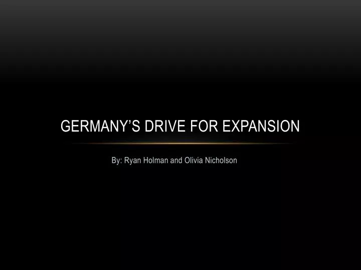 germany s drive for expansion