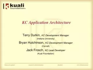 KC Application Architecture