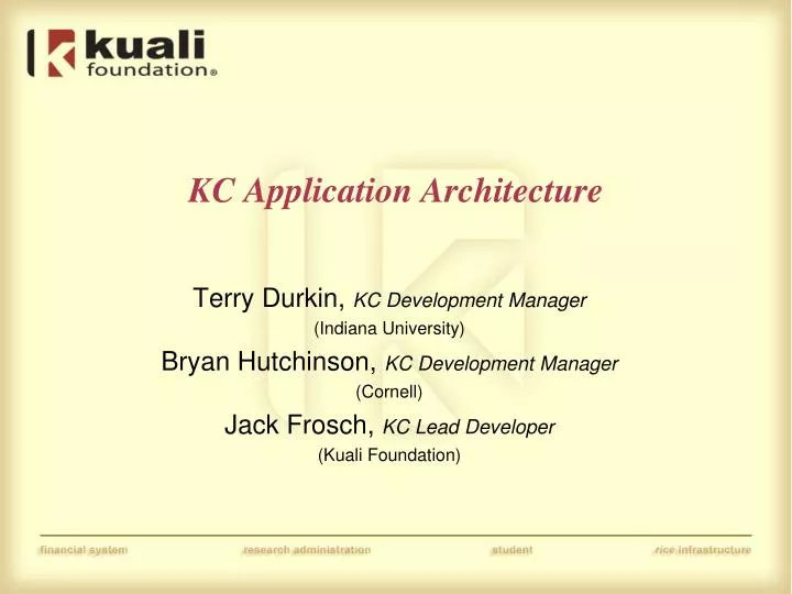 kc application architecture