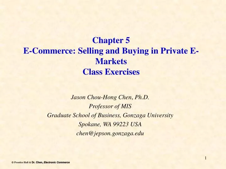 chapter 5 e commerce selling and buying in private e markets class exercises