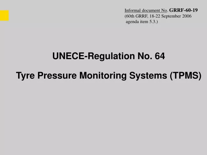 unece regulation no 64 tyre pressure monitoring systems tpms