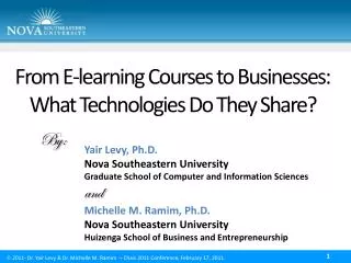 From E-learning Courses to Businesses: What Technologies Do They Share?