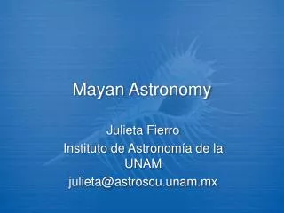 Mayan Astronomy