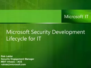 Microsoft Security Development Lifecycle for IT