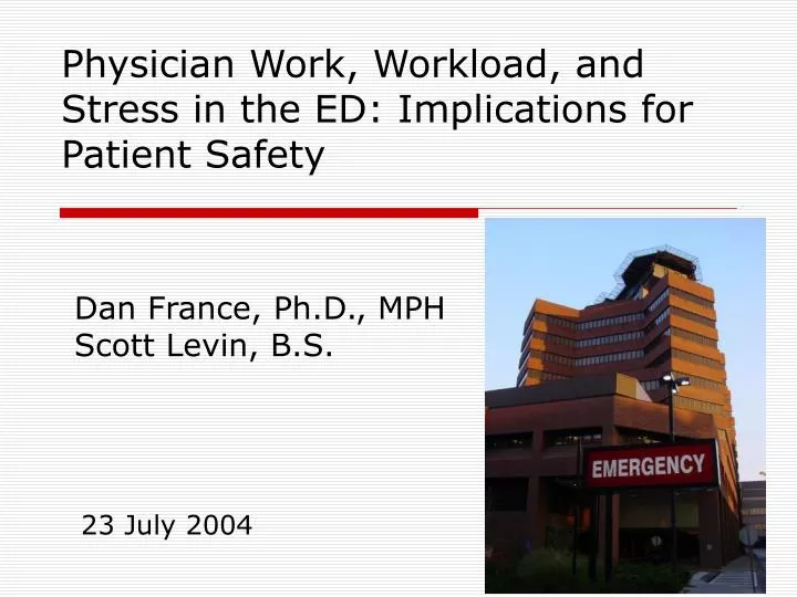 physician work workload and stress in the ed implications for patient safety