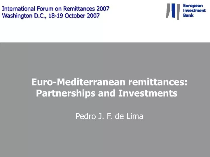 international forum on remittances 2007 washington d c 18 19 october 2007
