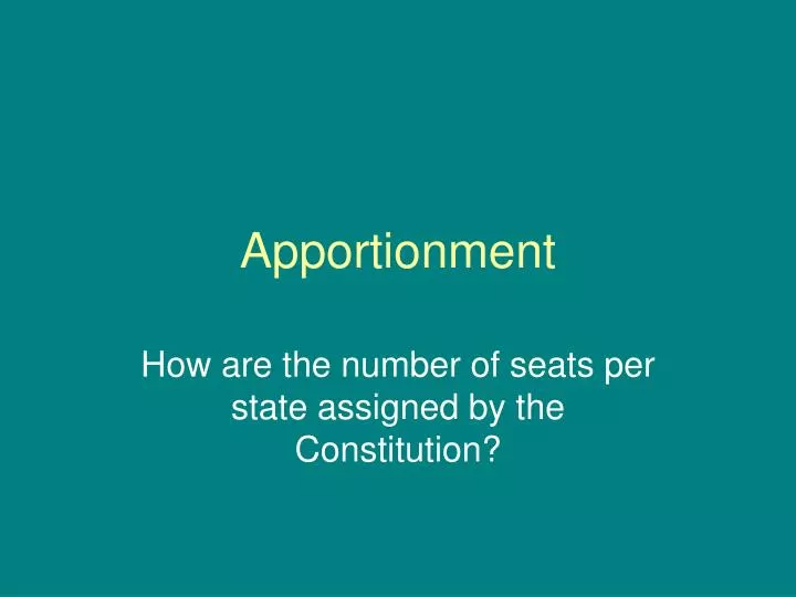apportionment