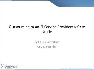 outsourcing to an it service provider: a case study