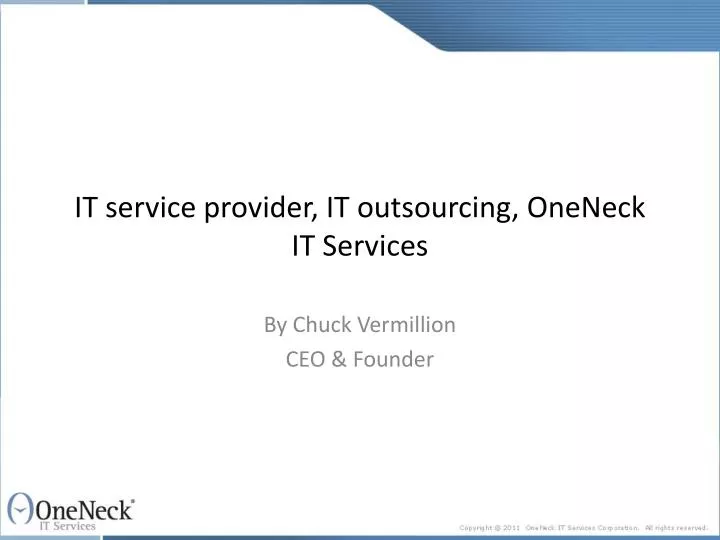 it service provider it outsourcing oneneck it services