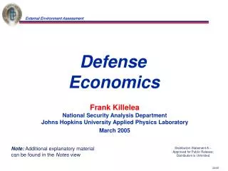 Defense	 Economics